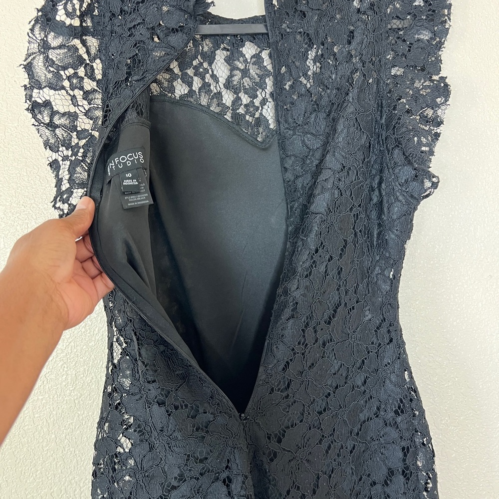 Enfocus Studio Black Floral Lace Dress - Picture 7 of 8